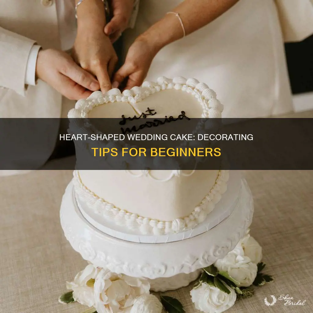 how to decorate a heart shaped wedding cake