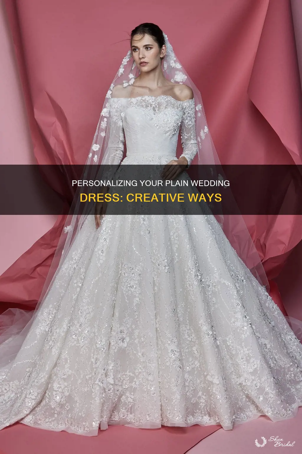 how to decorate a plain wedding dress