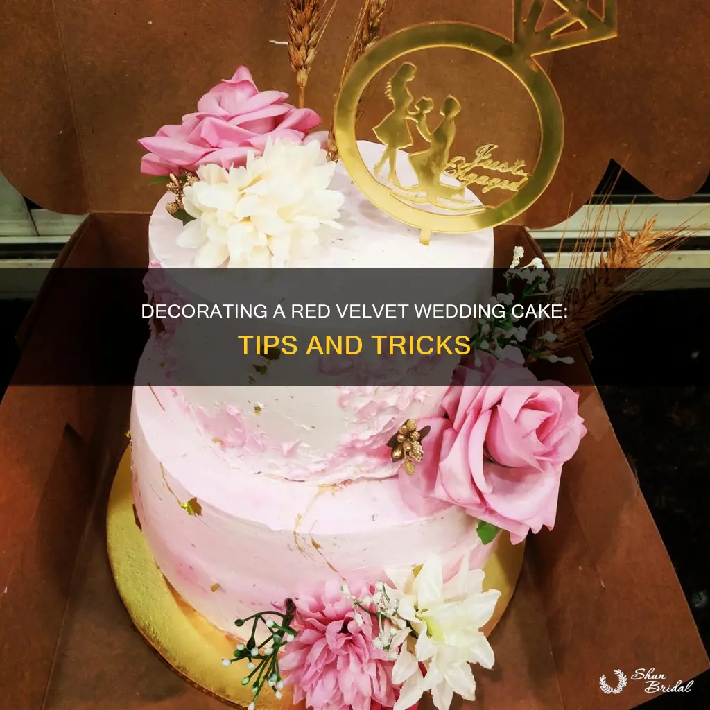 how to decorate a red velvet wedding cake