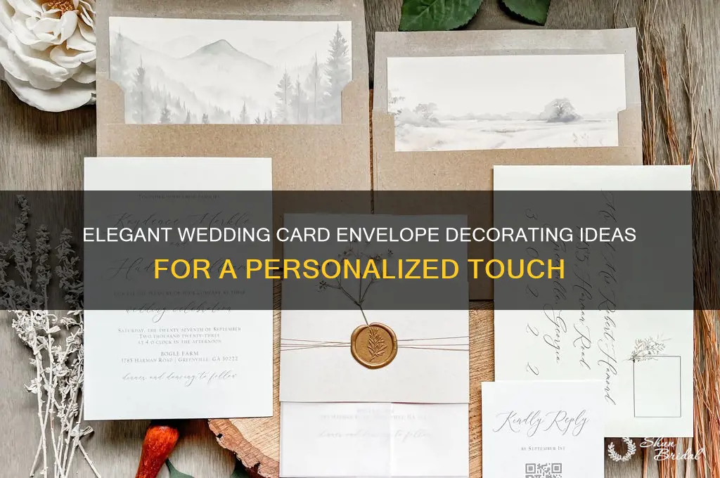 how to decorate a wedding card envelope