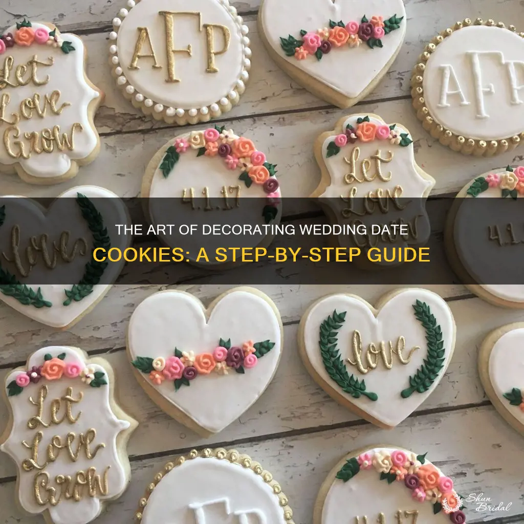 how to decorate a wedding date cookie