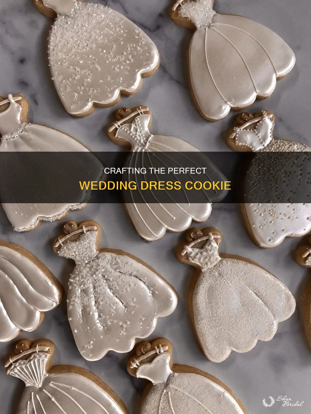 how to decorate a wedding dress cookie