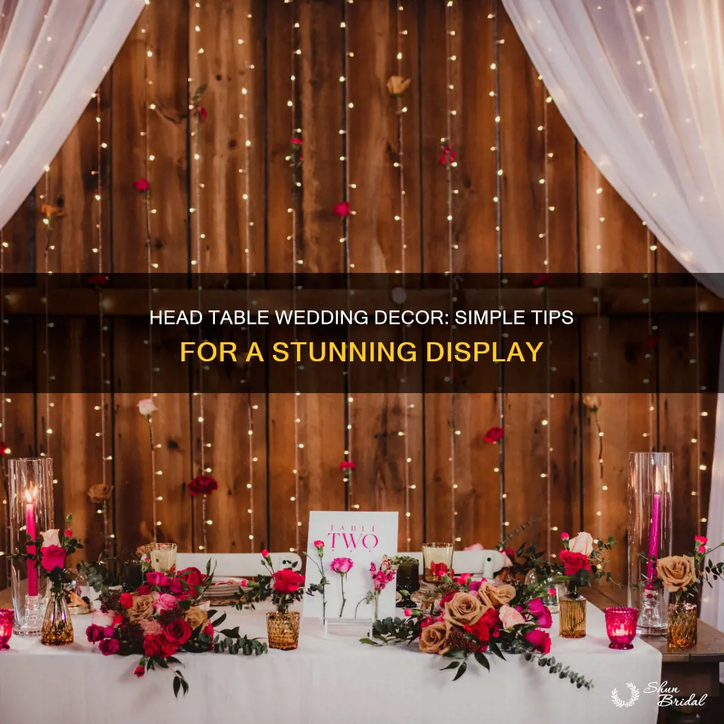 how to decorate head table at wedding reception