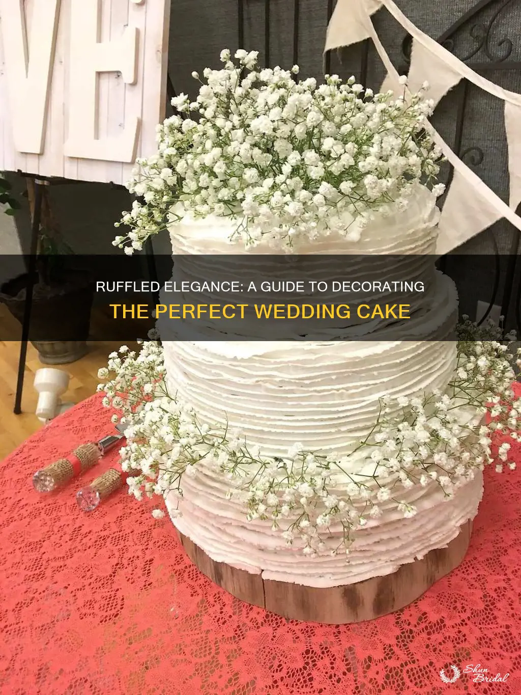 how to decorate ruffled wedding cake