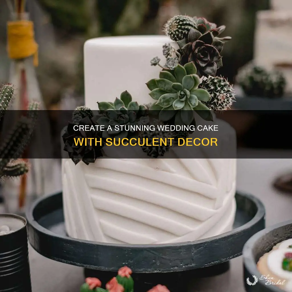 how to decorate wedding cake with succulents