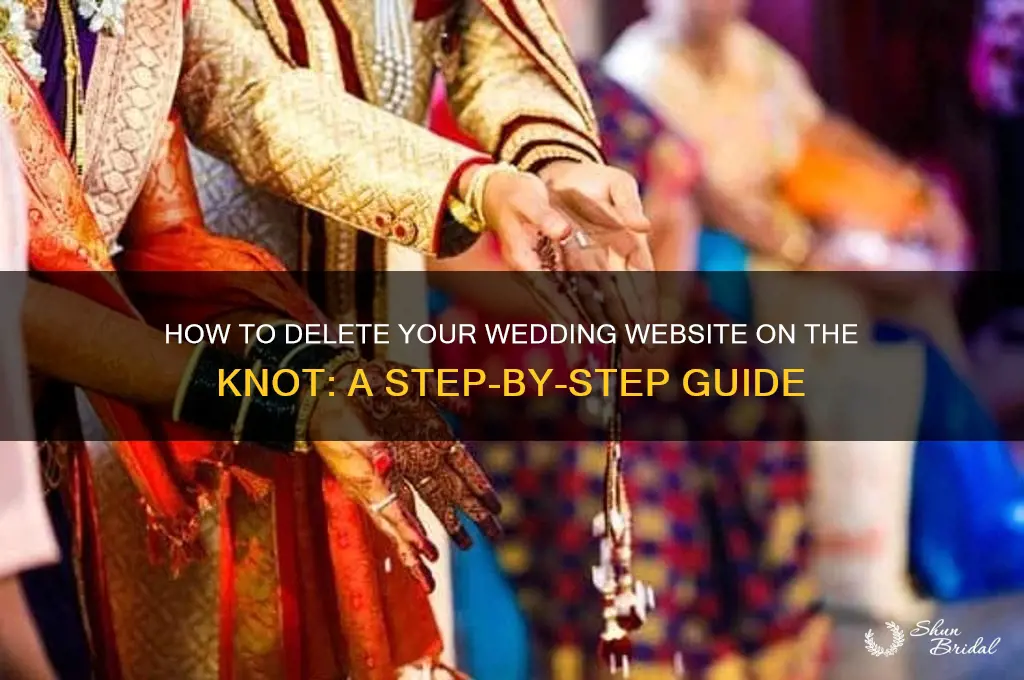 how to delete a wedding website on the knot