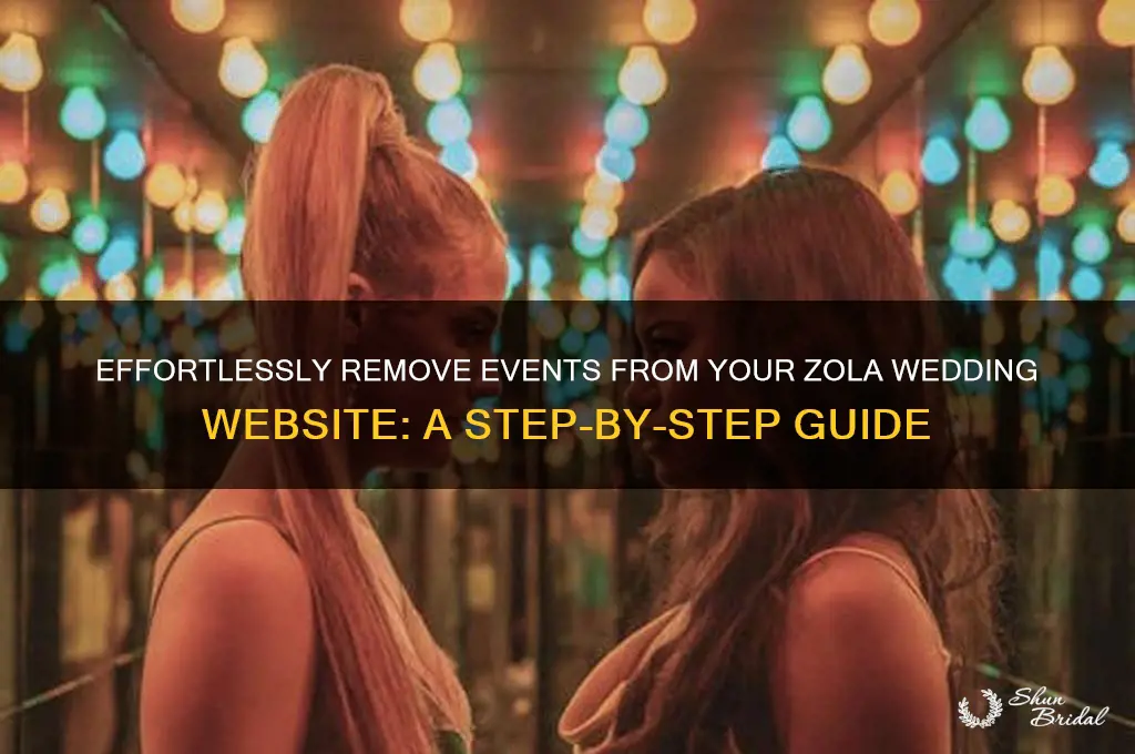 how to delete an event on zola wedding website