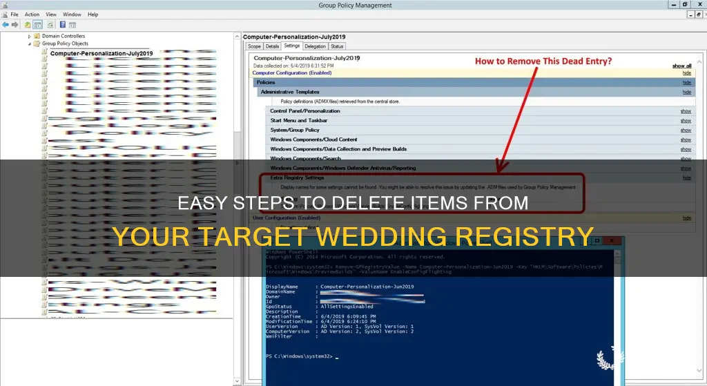 how to delete items from target wedding registry