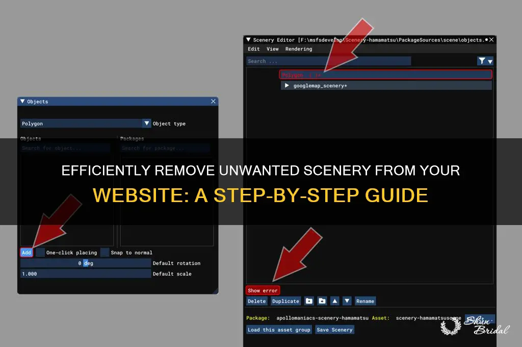 how to delete scenery from wed