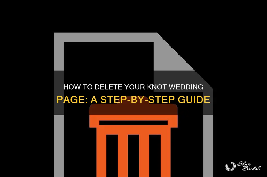 how to delete the knot wedding page