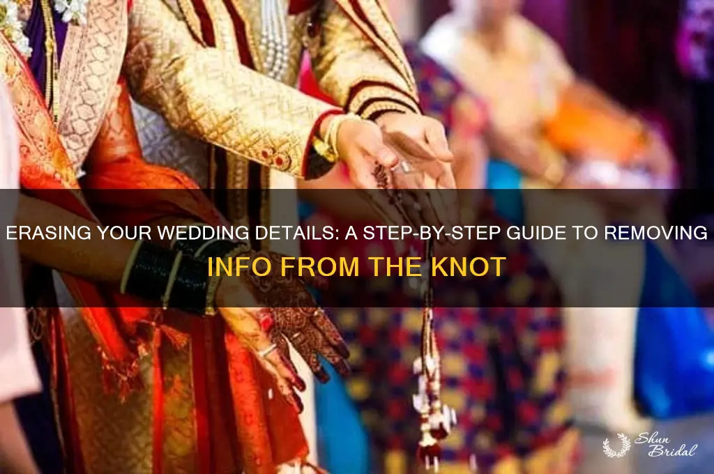 how to delete wedding info on the knot