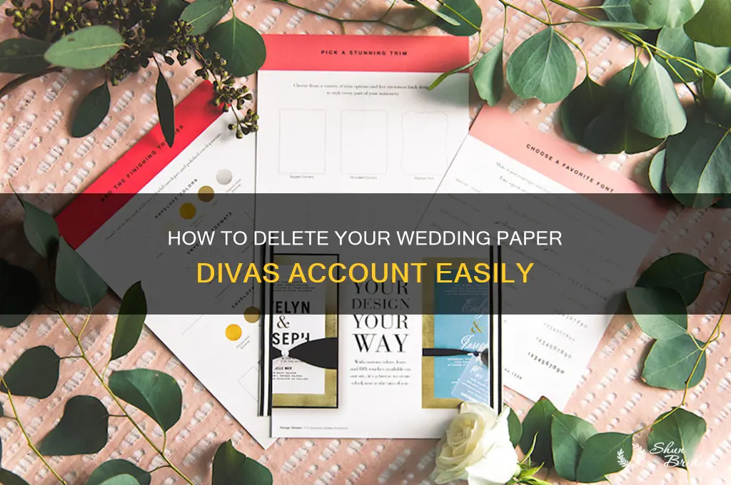 how to delete wedding paper divas account