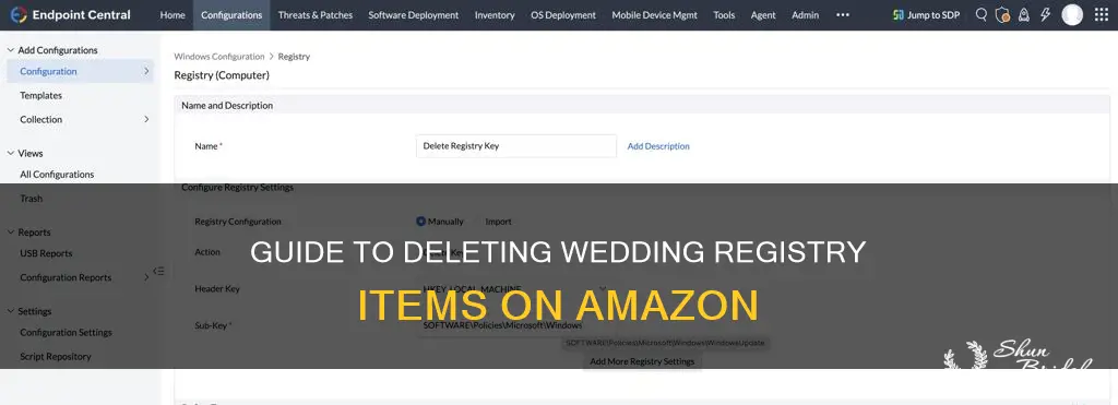 how to delete wedding registry items from amazom