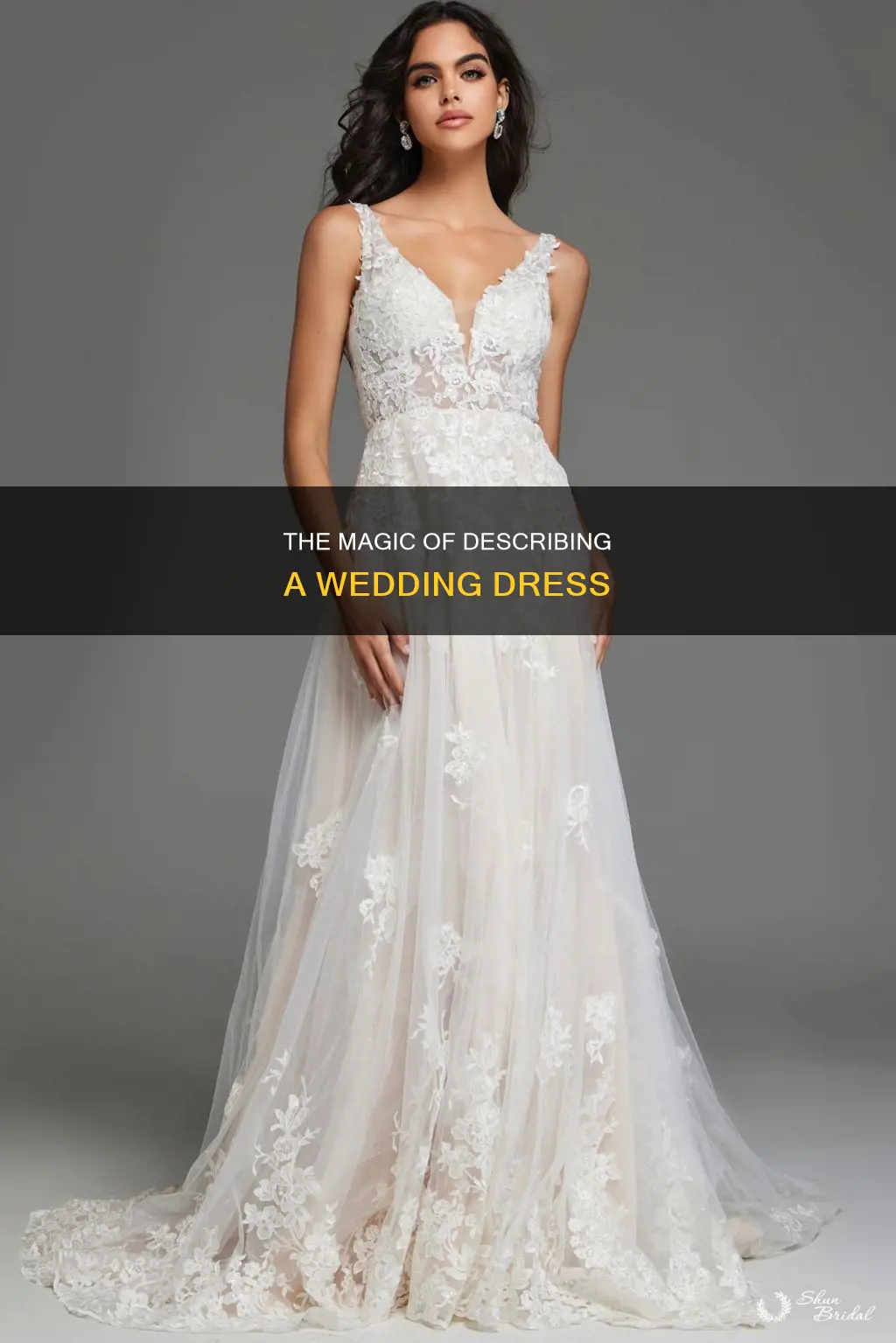 how to describe a wedding dress in a story