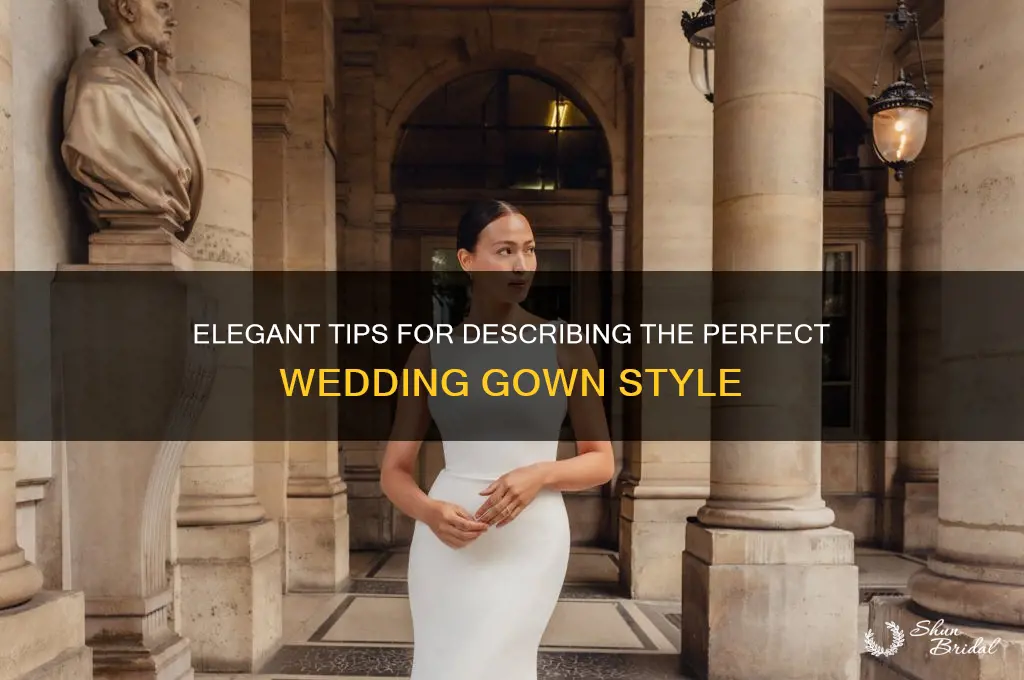 how to describe a wedding gown