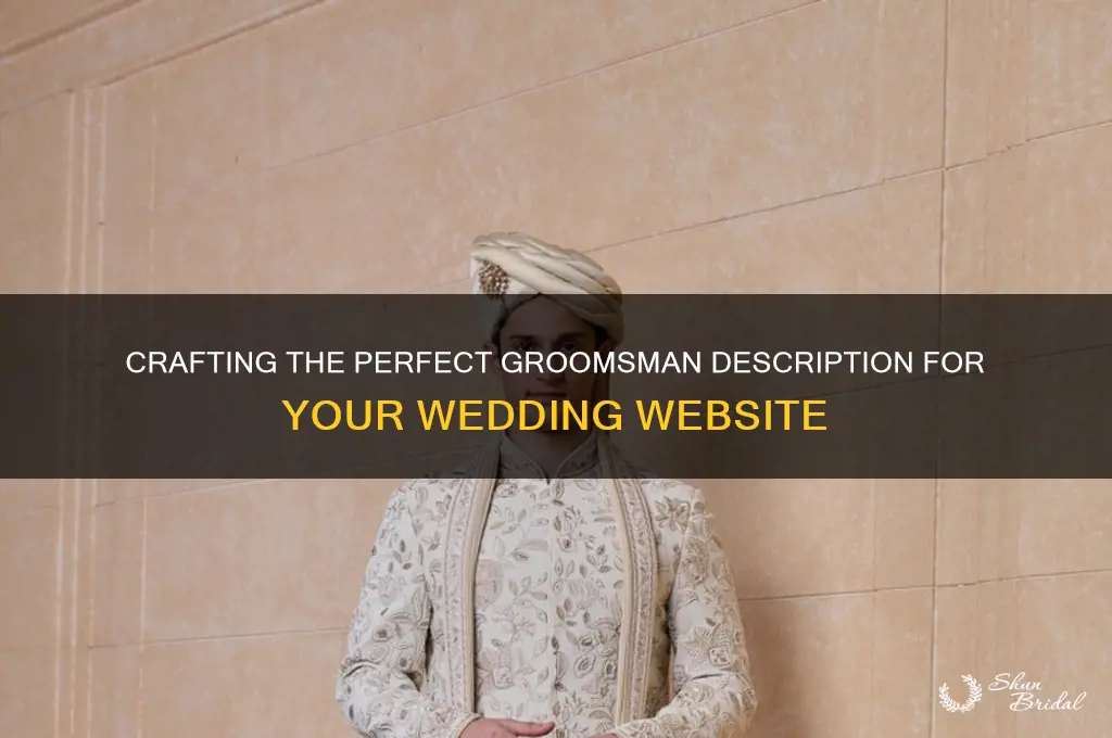 how to describe groomsman on website