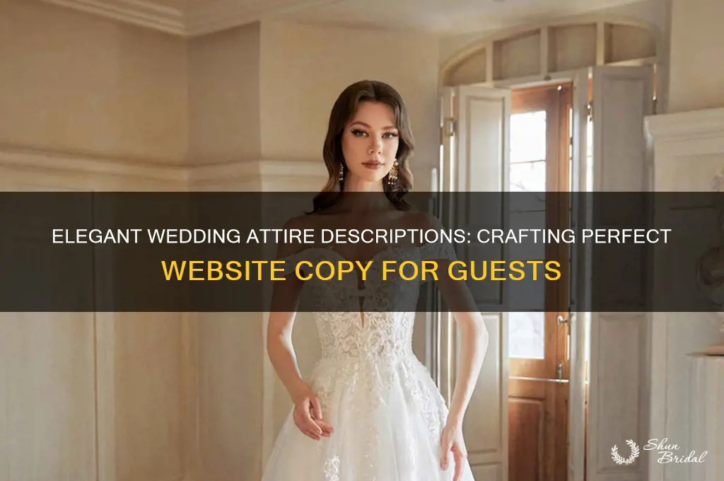 how to describe wedding attire on website