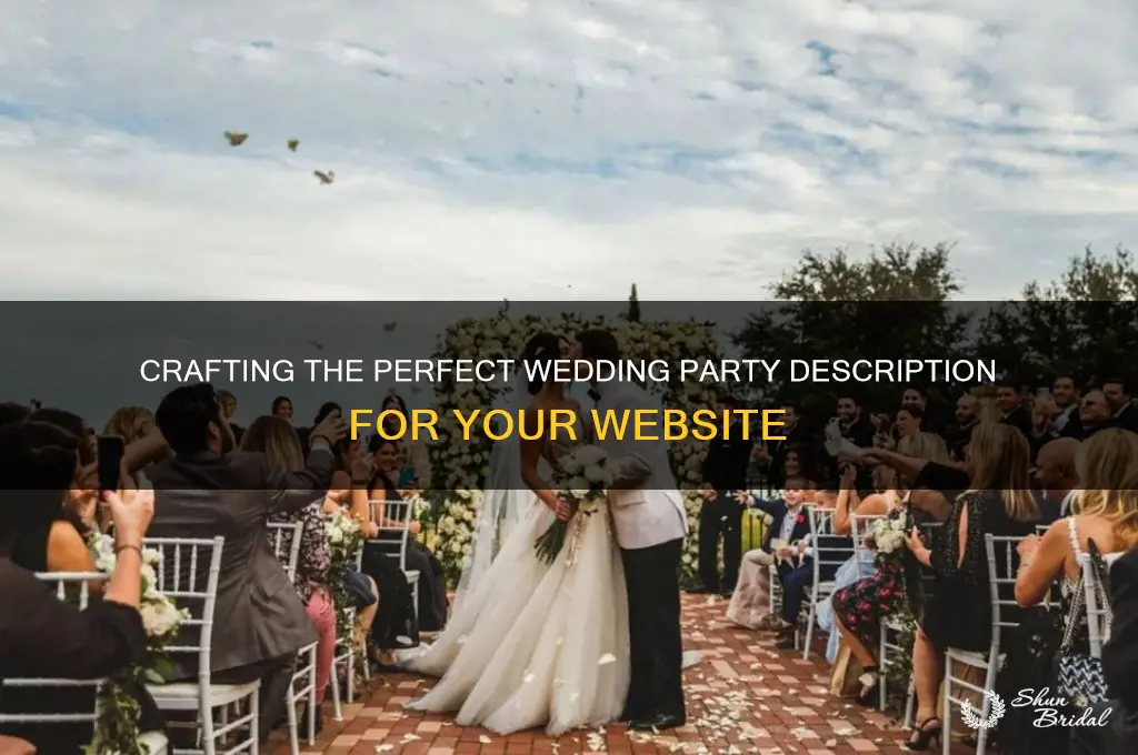 how to describe wedding party on website