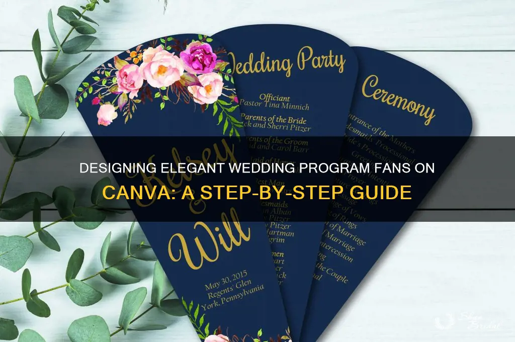 how to design wedding program fan on canva