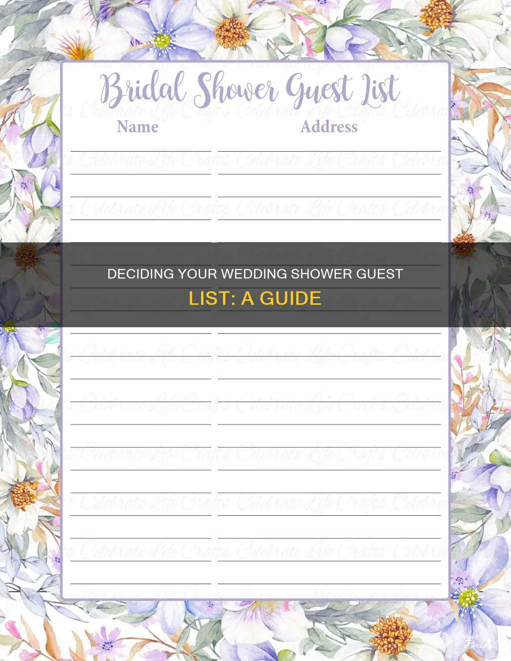 how to determine to invite to wedding shower