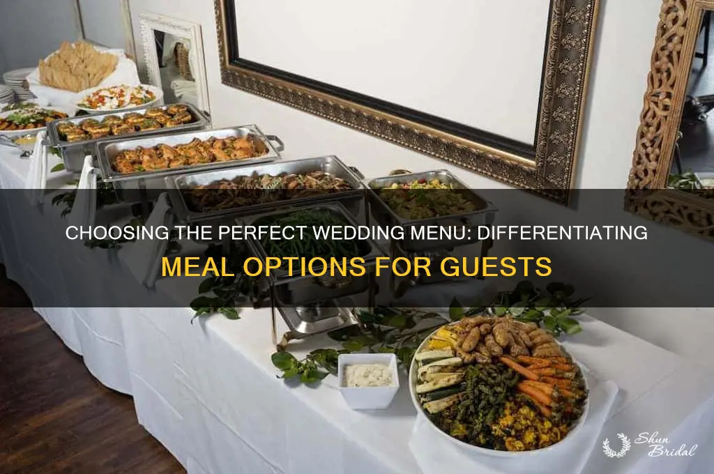 how to differentiate meal choice wedding