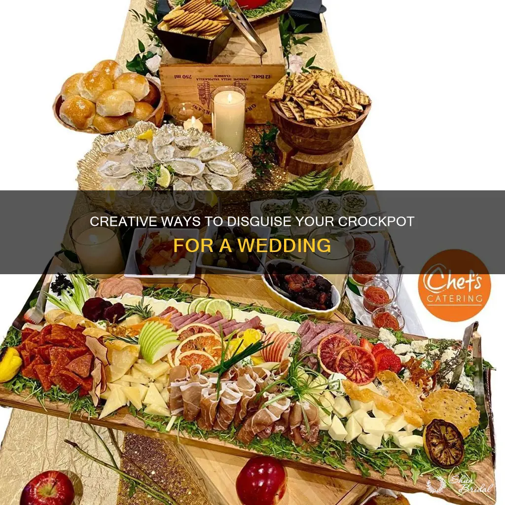 how to disguise crockpot for using catering wedding