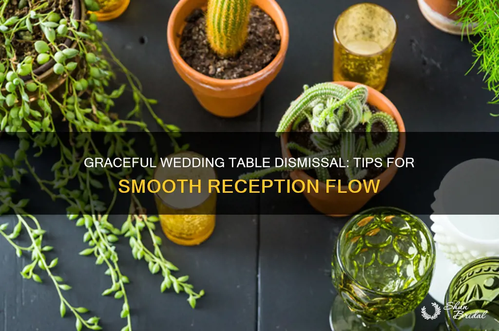 how to dismiss tables at a wedding