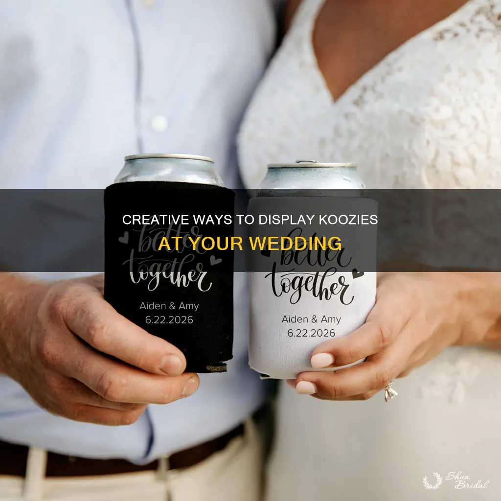 how to display koozies at a wedding