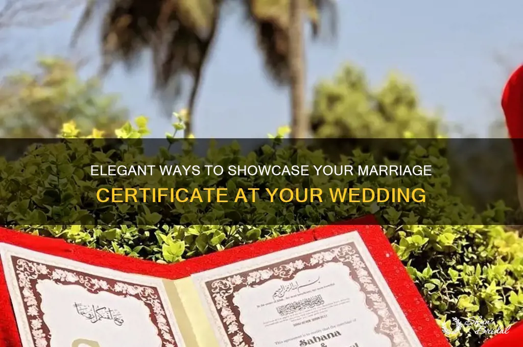 how to display marriage certificate at wedding
