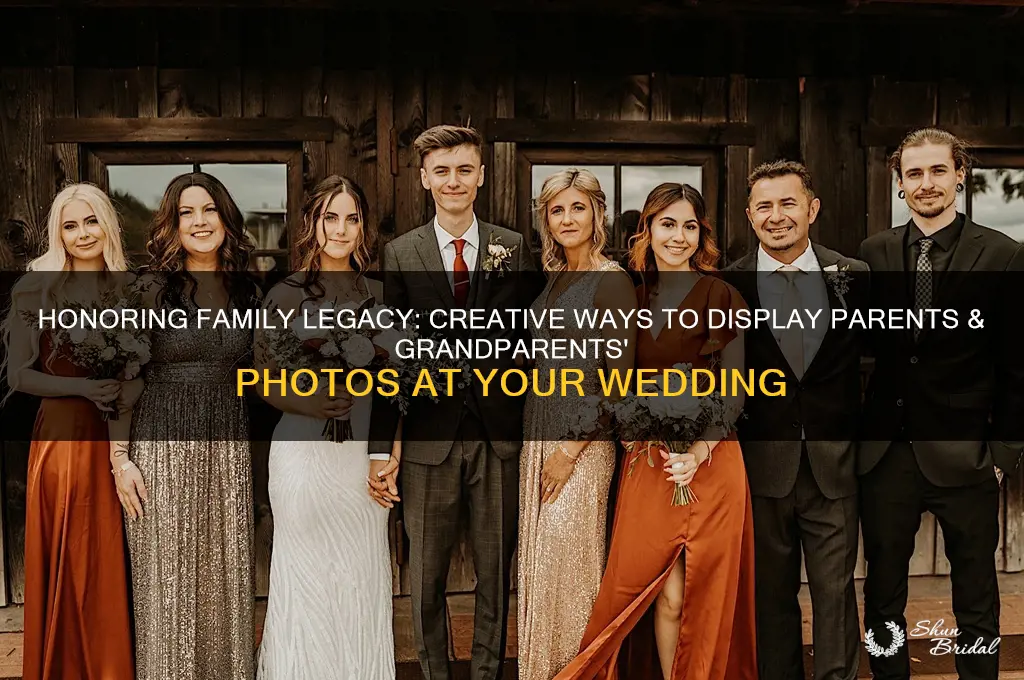 how to display parents and grandparents pictues at a wedding