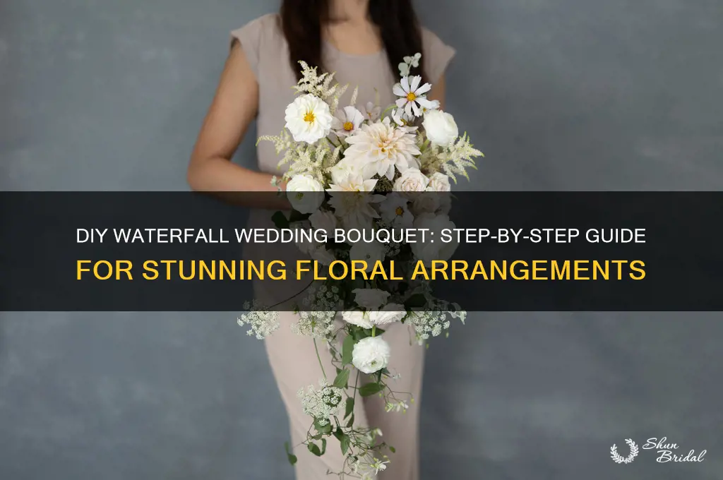 how to diy waterfall wedding bouquet