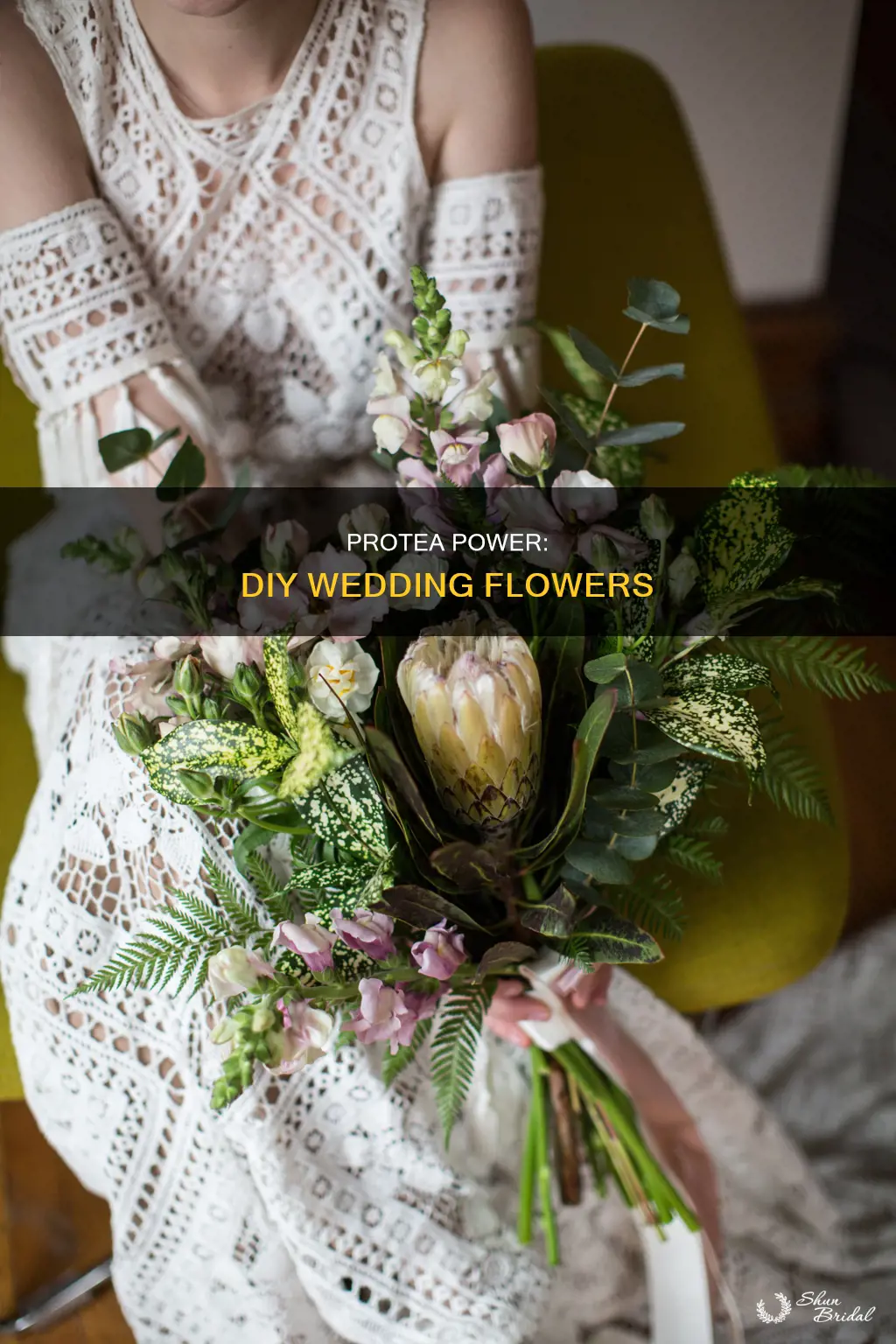 how to diy wedding flowers using protea