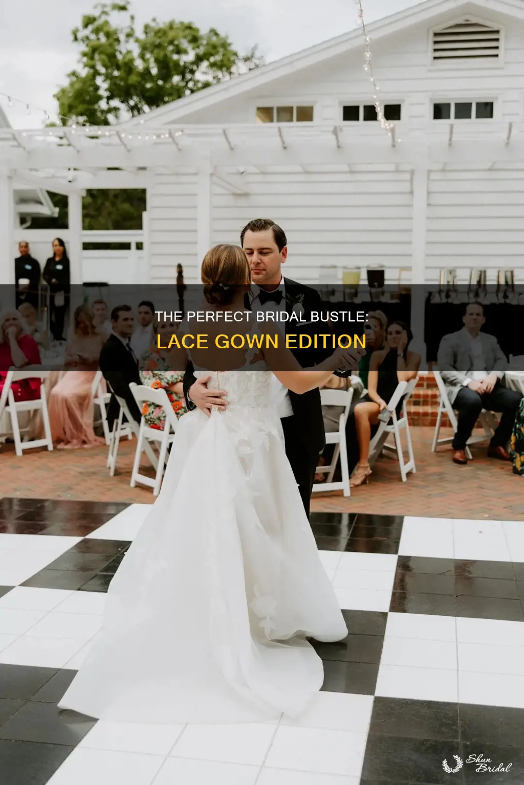 how to do a bustle on a lace wedding dress