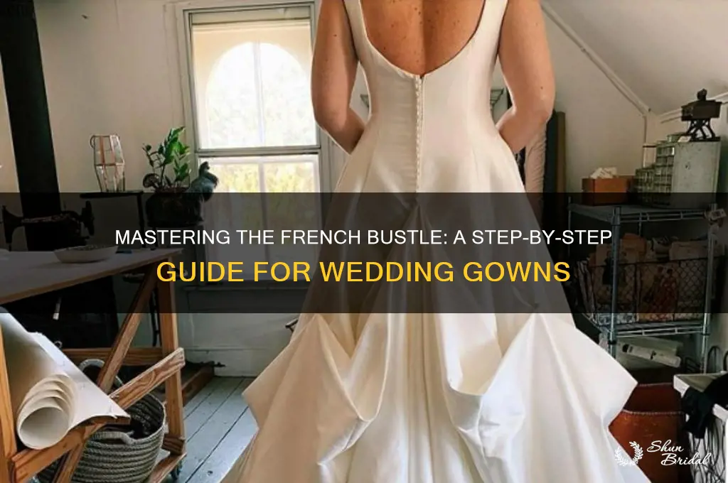 how to do a french bustle on a wedding gown