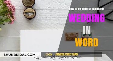Creating Wedding Address Labels in Word: A Step-by-Step Guide