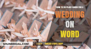 DIY Wedding Place Cards: Easy Steps Using Microsoft Word