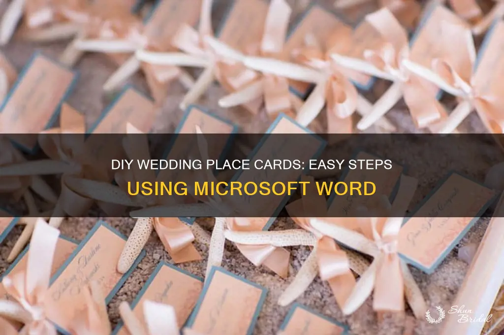 how to do place cards for a wedding on word