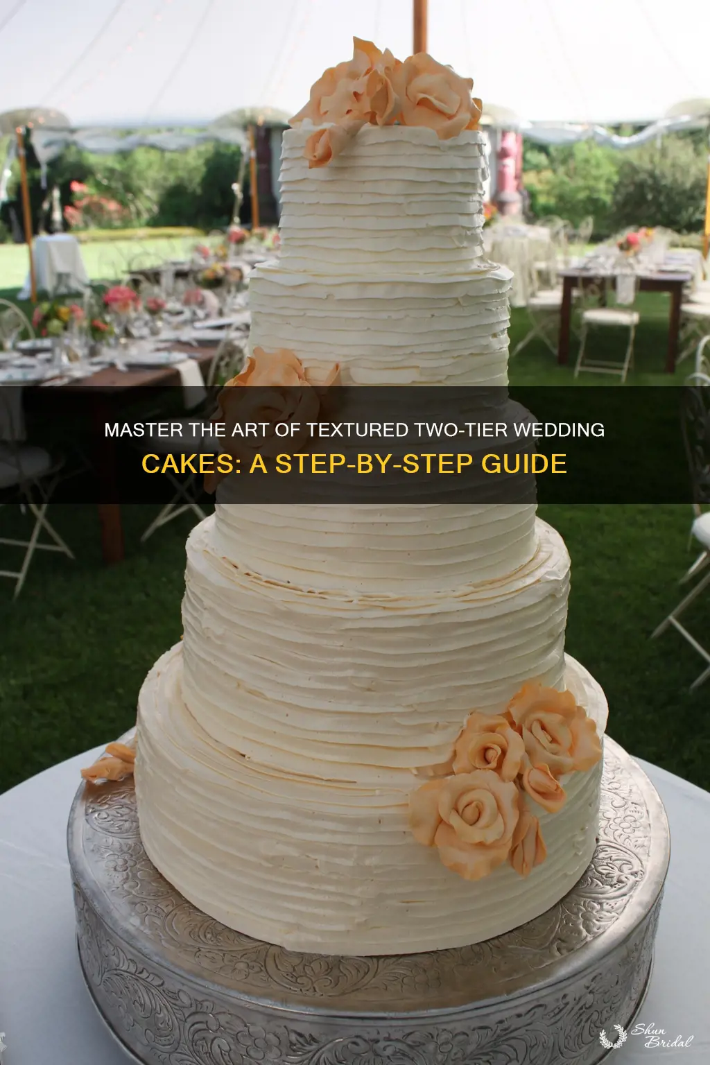 how to do textured two tier wedding cakes