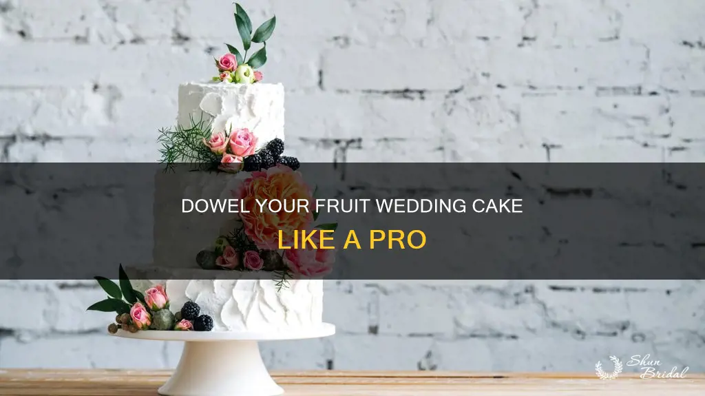 how to dowel a fruit wedding cake