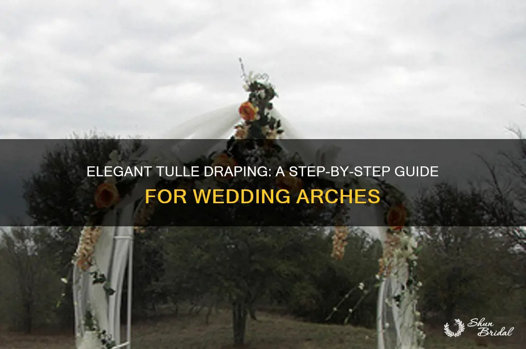 how to drape a wedding arch with tulle