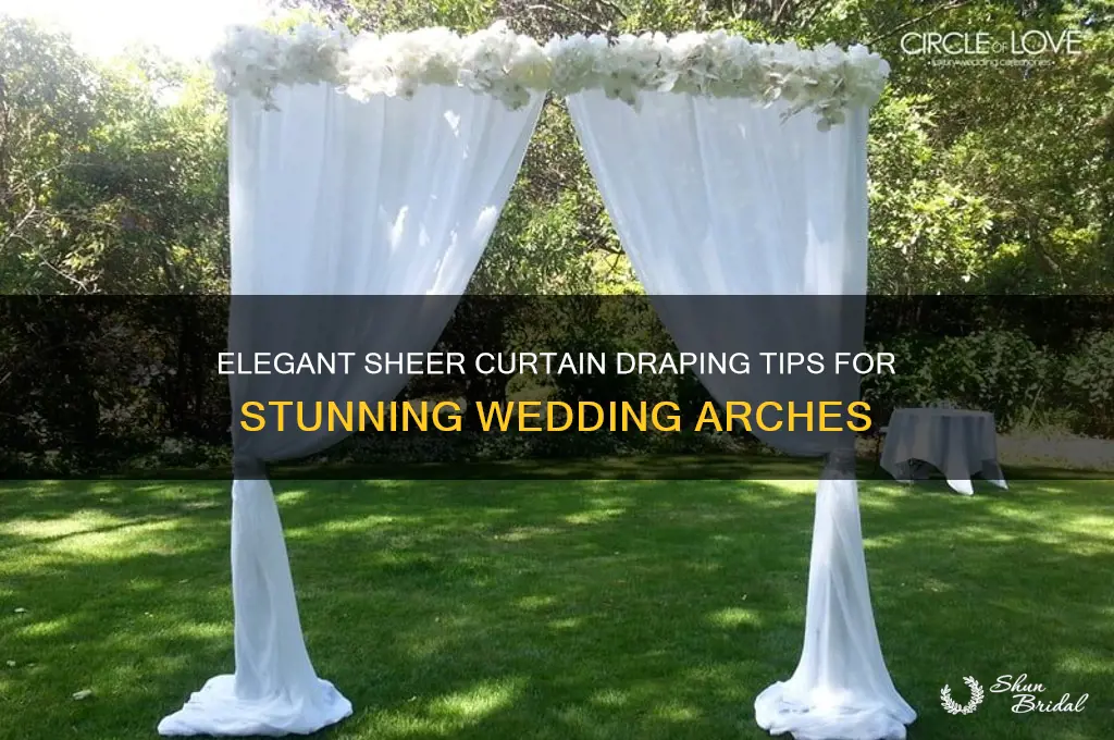 how to drape sheer curtains for wedding arch