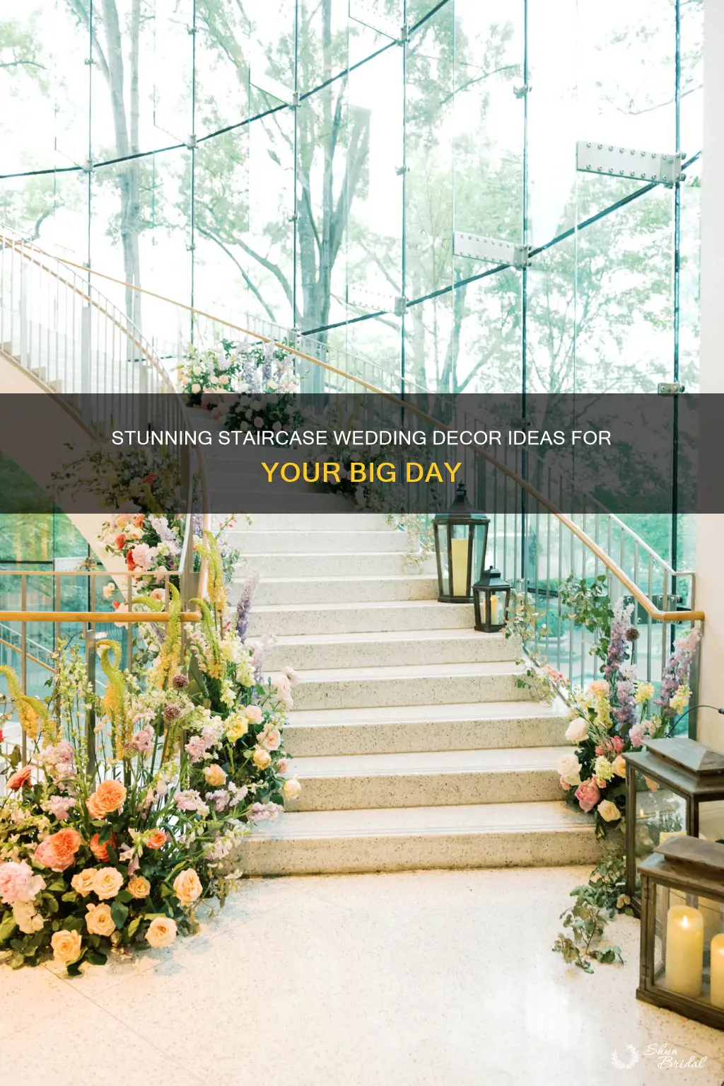 how to dress a staircase for a wedding