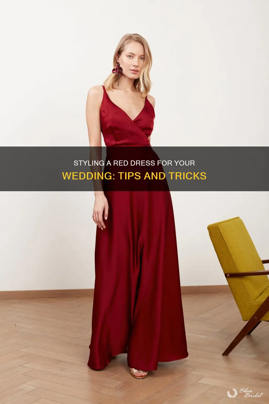 how to dress up a red dress for a wedding