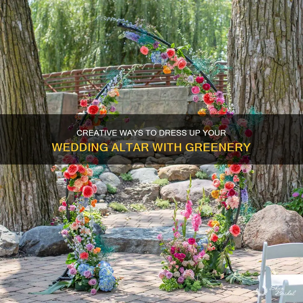 how to dress up a wedding alter with greenery