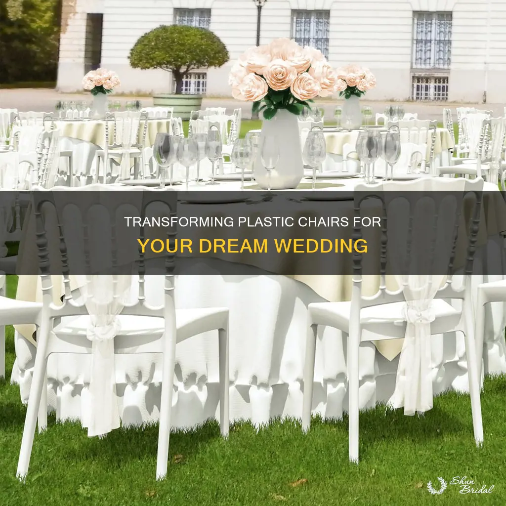 how to dress up plastic chairs for wedding