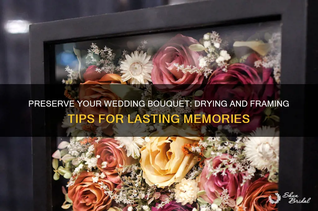 how to dry and frame wedding bouquet