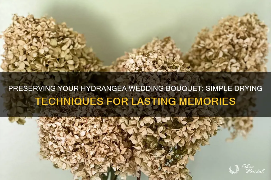 how to dry hydrangea wedding bouquet