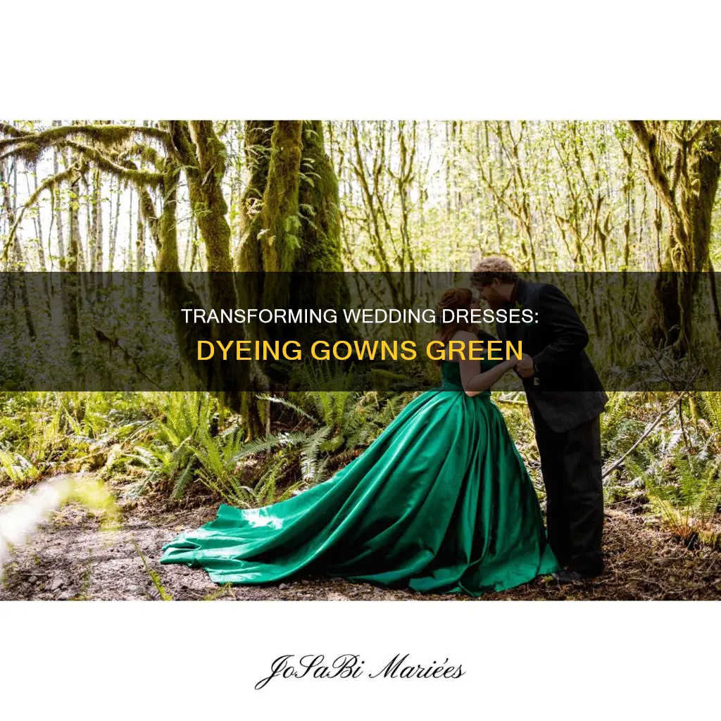 how to dye a wedding dress green