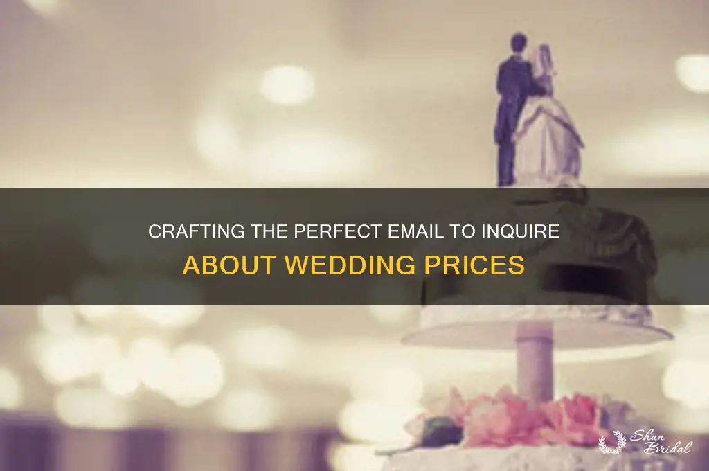 how to email about wedding prices
