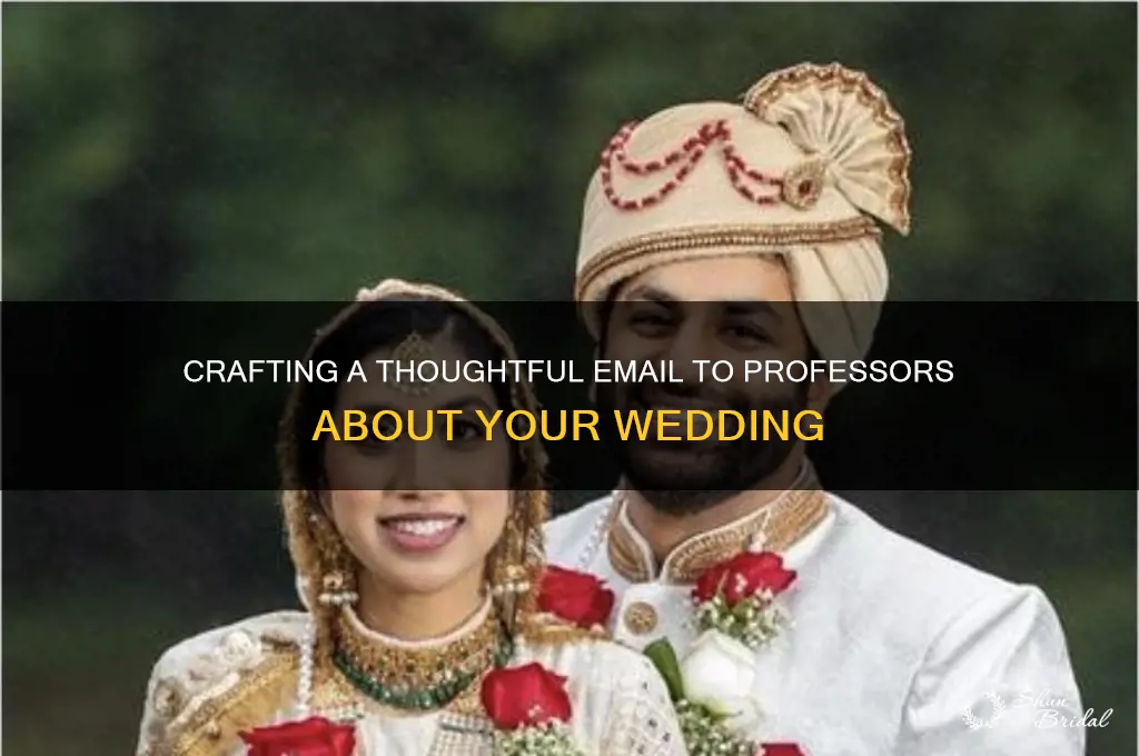 how to email professor about wedding